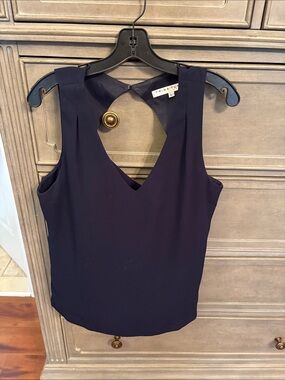 Trina Turk Navy V-Neck Sleeveless Layered Camisole